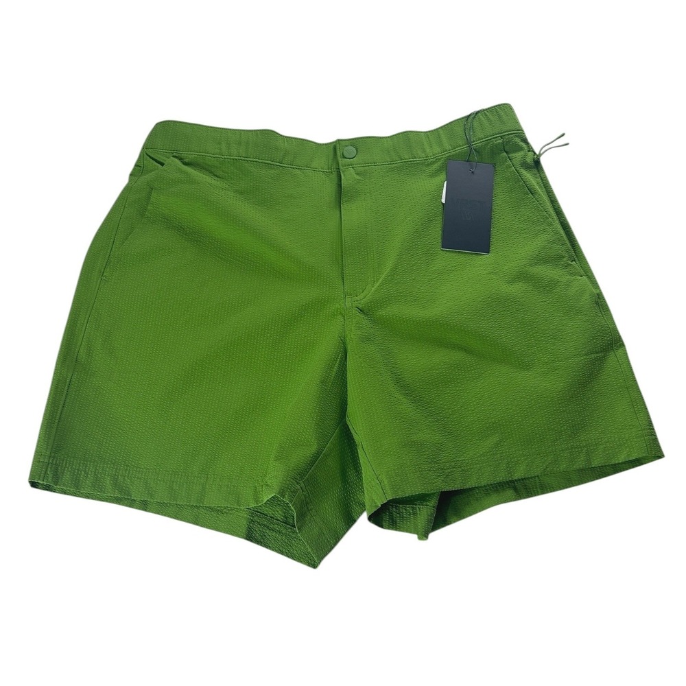 VRST Mens 6"‎ Resort Short Seersucker Green Pulse Relaxed Fit Size Large NWT
